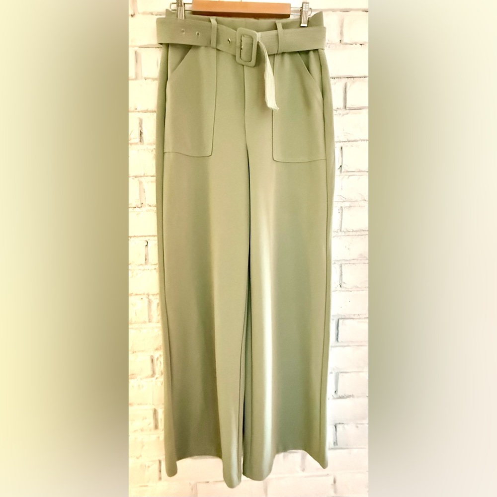 Wide-Leg Women’s Pants in Sage Green